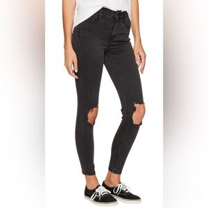 Free People High Rise Busted Skinny Washed Black Size 29